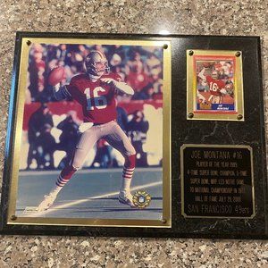 Joe Montana MVP Super Bowl Marble plaque